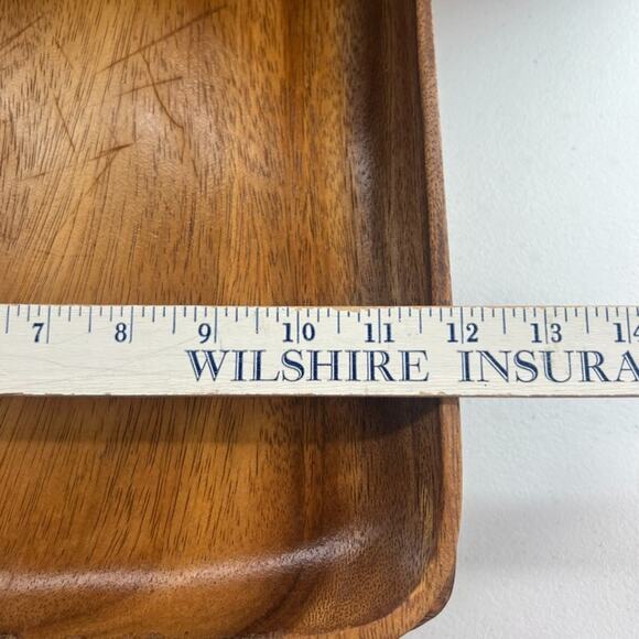 Monkey Pod Wood 12" Serving Plates Tray Platters Mid Century Modern Set of 7 - Picture 5 of 16